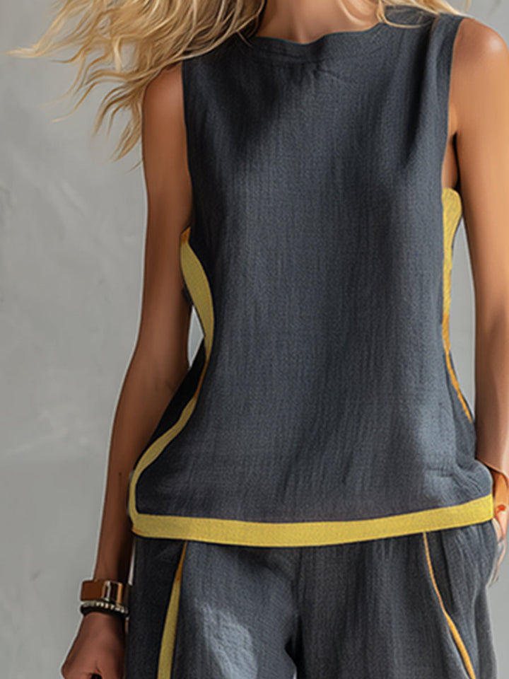 Marlene | Conjunto de Verano Elegante de Dos Piezas con Pierna Ancha