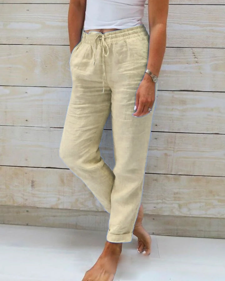 Allison - Pantalones Tailored de Lino y Algodón de Lujo