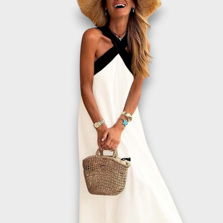 Iva - Vestido maxi con tirantes cruzados