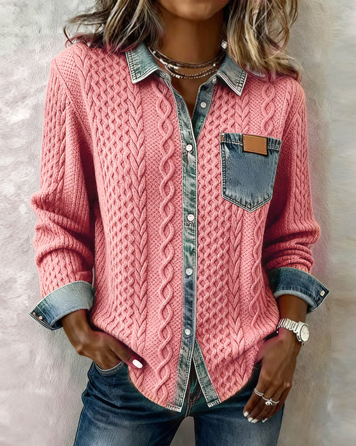 Makayla™ | Camisa de malla con contraste