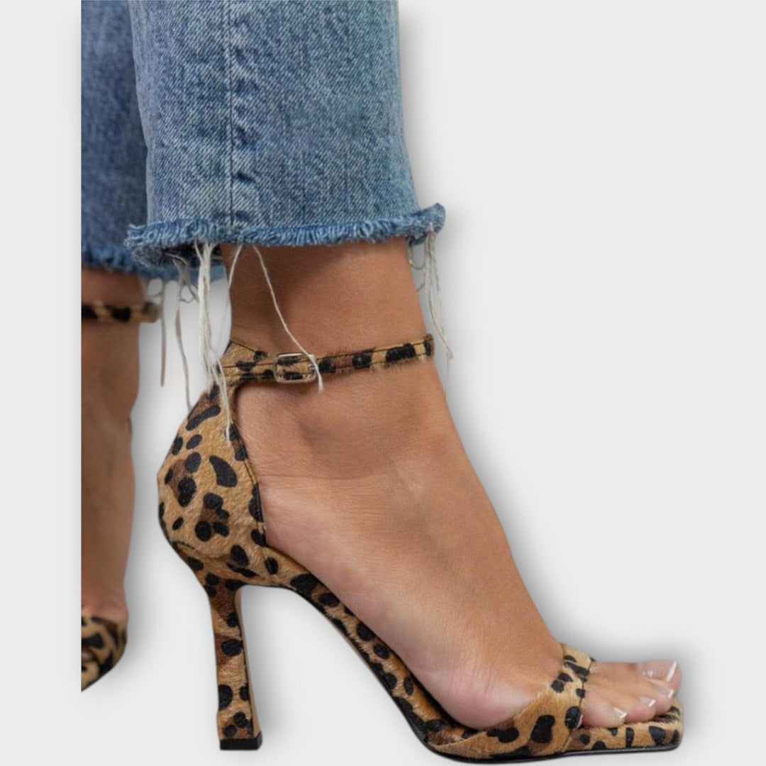 Adéla Elegantes Tacones Altos con Diseño Animal para la Noche