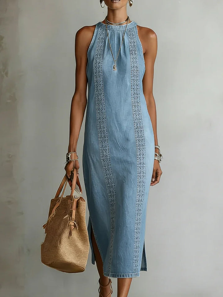 Julia™ | Vestido de mezclilla con encaje vintage