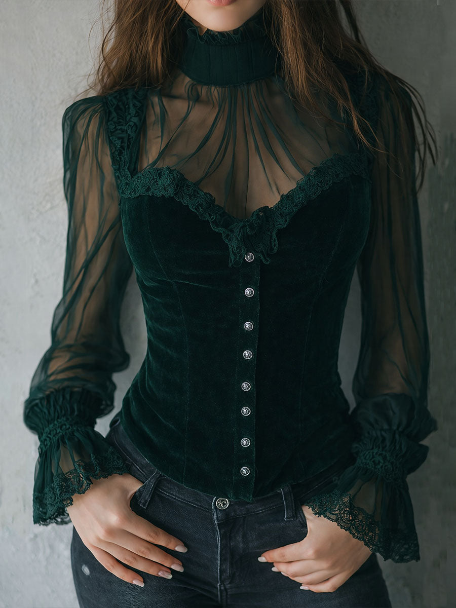 Victoria · Blusa estilo corsé con encaje