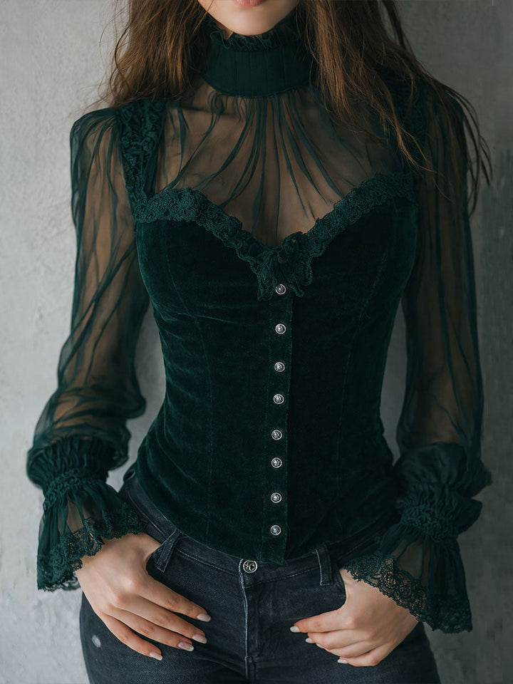 Victoria · Blusa estilo corsé con encaje