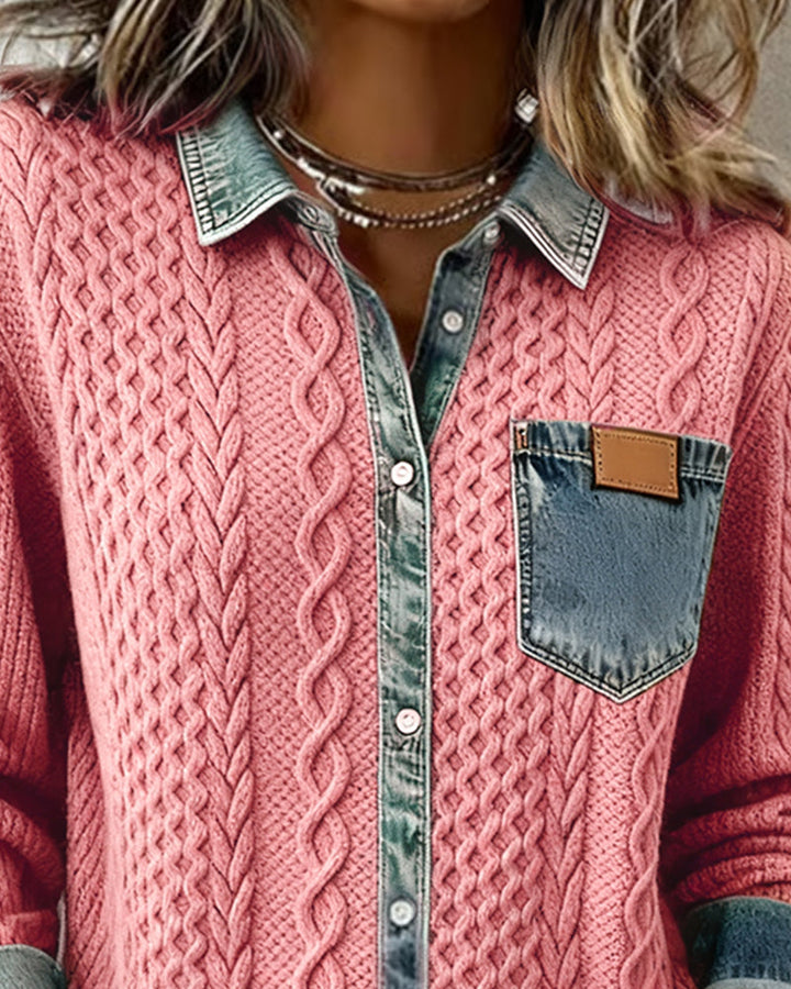Makayla™ | Camisa de malla con contraste