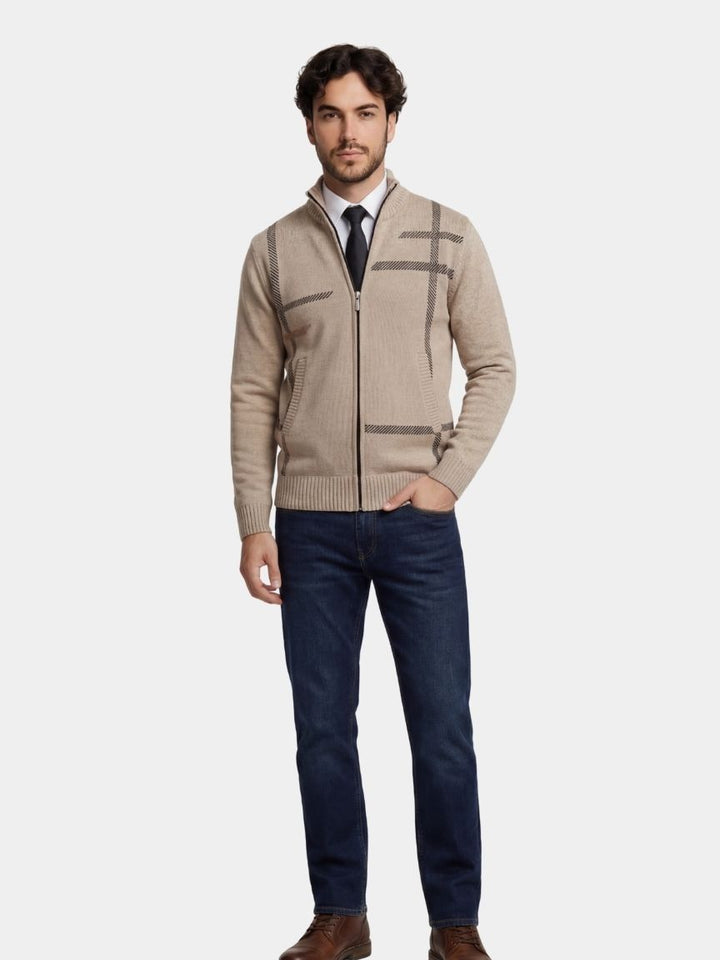 Chaqueta de Punto Grafito Simétrica