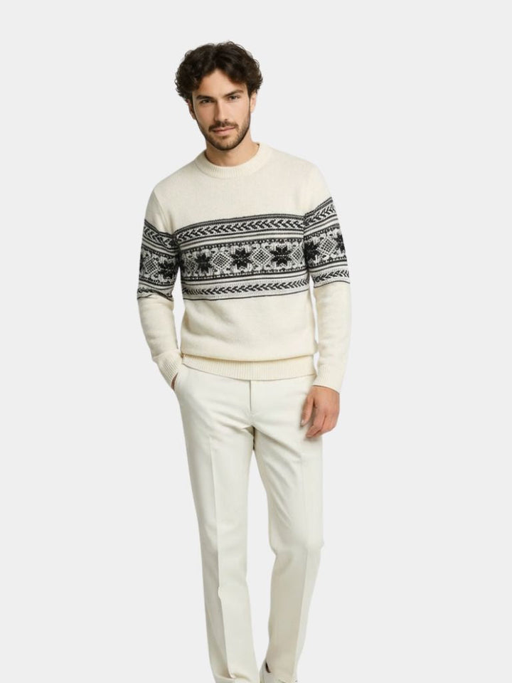 Suéter Pullover Fair Isle 100% Lana