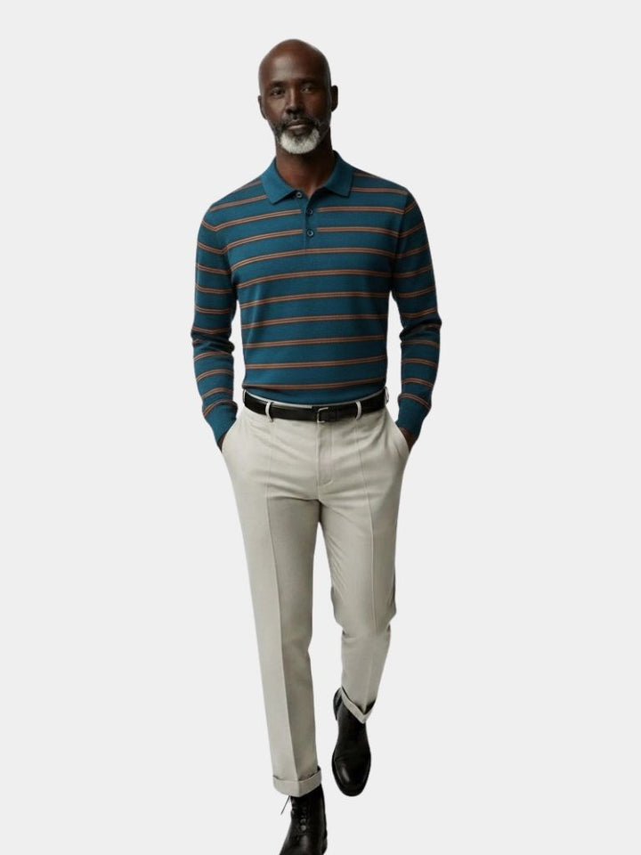 Marino Sunset Striped Polo