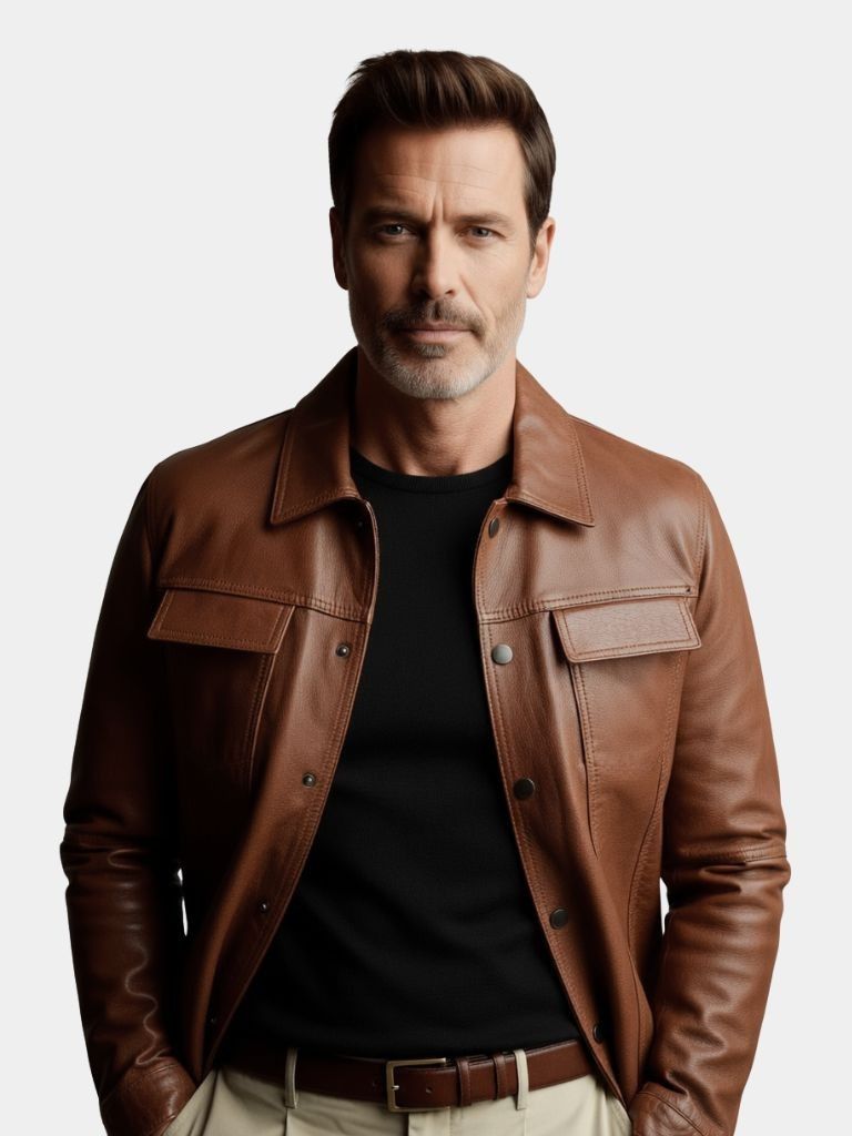 Chaqueta de Cuero Bronce Rebelde