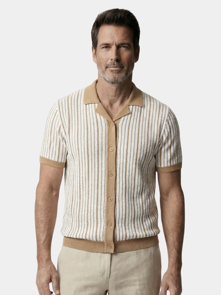 Camisa Polo de Punto a Rayas
