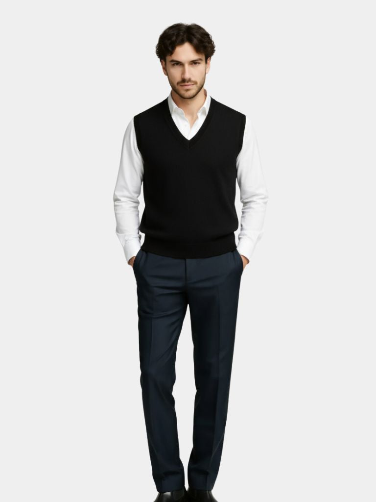 Cashmere V-Neck Knit Vest