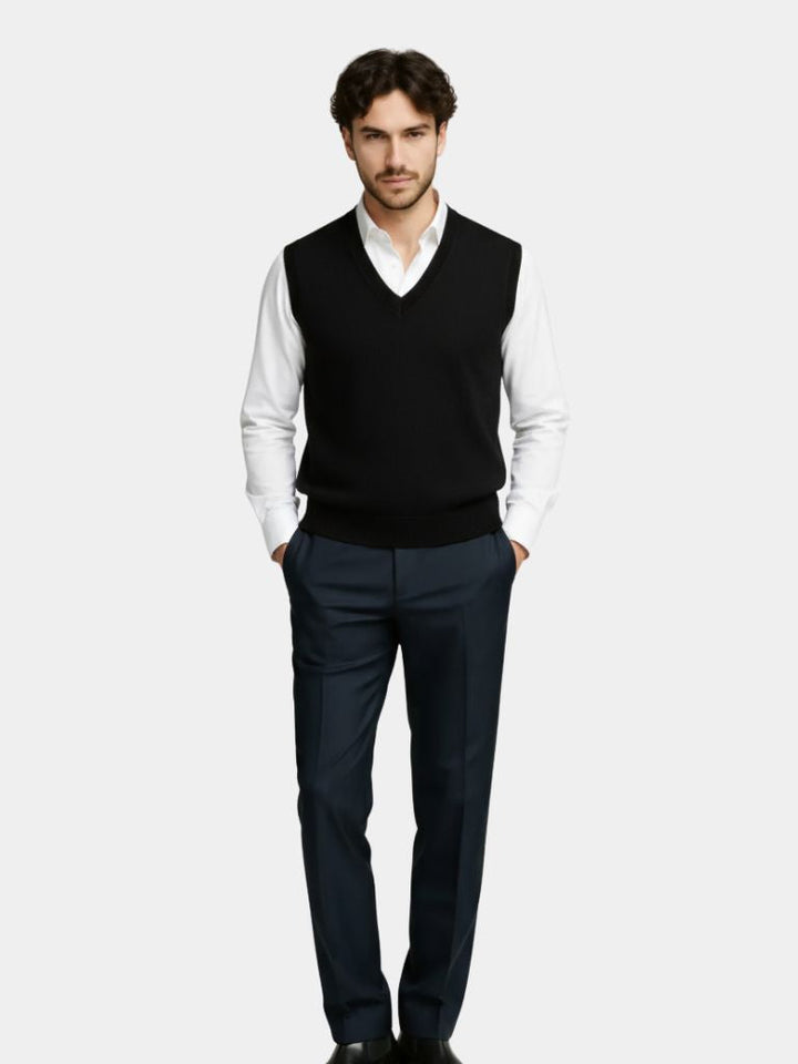 Cashmere V-Neck Knit Vest