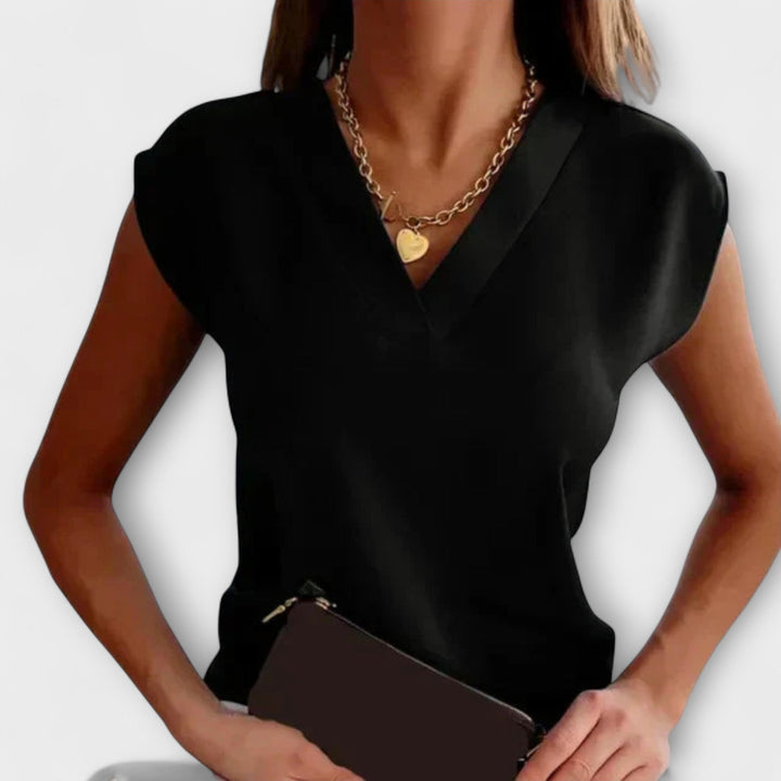 Top de verano para mujer con escote en V y mangas sueltas