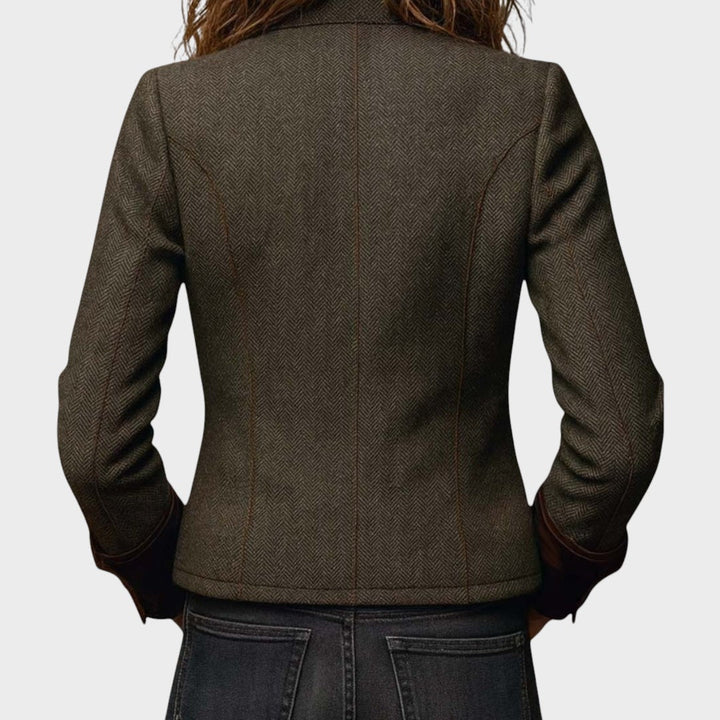Rebeka - Chaqueta de tweed con detalles de terciopelo