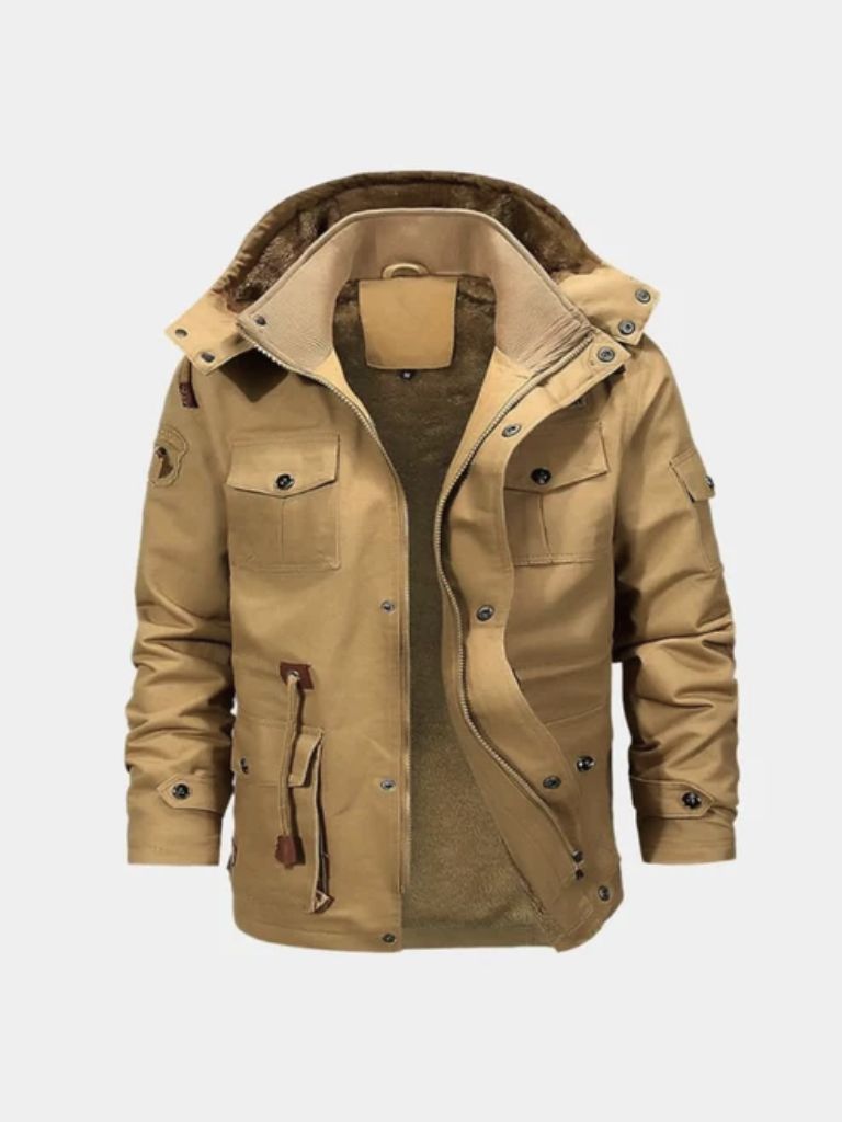 Chaqueta Bomber con Capucha y Forro Polar