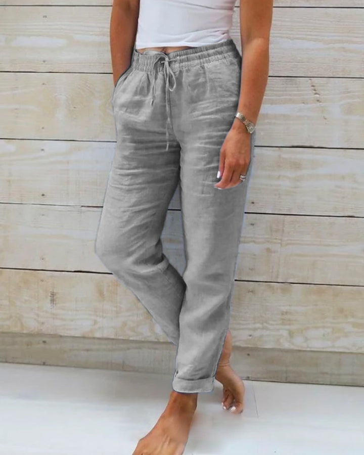 Allison - Pantalones Tailored de Lino y Algodón de Lujo