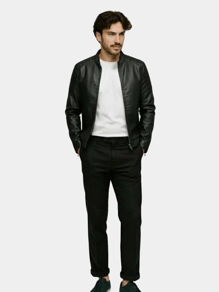 Chaqueta de Cuero Cruzada