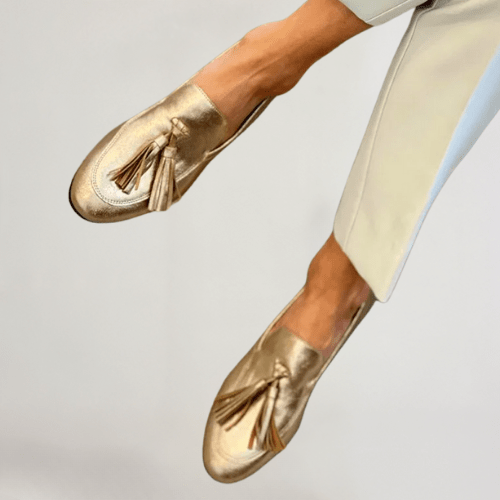 Vittoria | Moccasines para mujer color oro