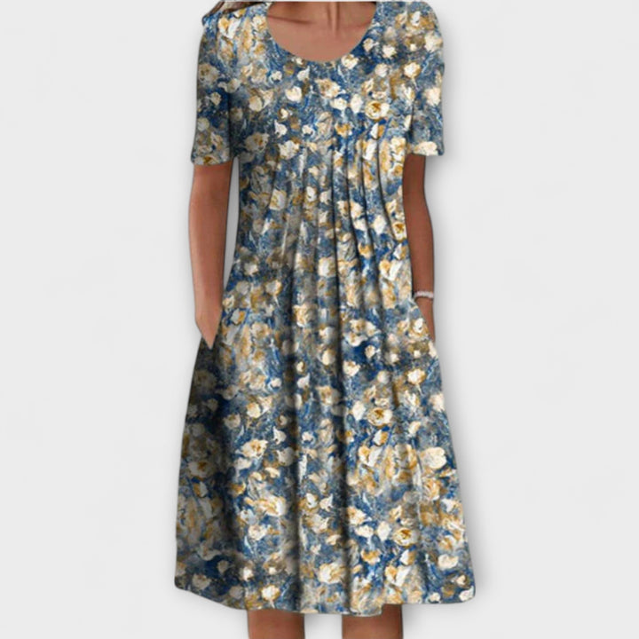 Emelie – Vestido plisado elegante con control de abdomen