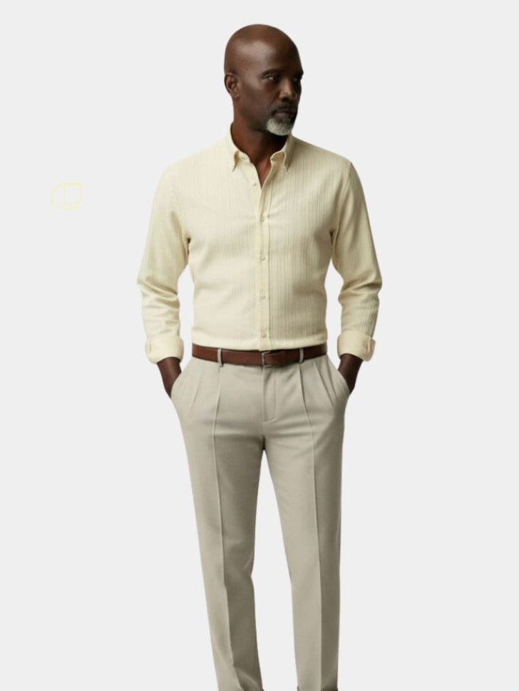 Camisa de Rayas Seersucker con Botones