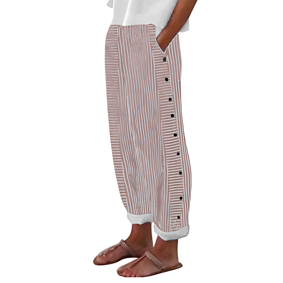 Dagny | Pantalones de Verano Elegantes a Rayas