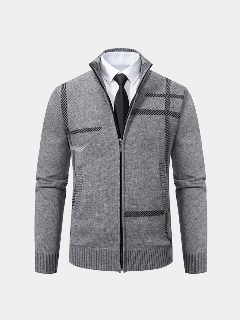 Chaqueta de Punto Grafito Simétrica