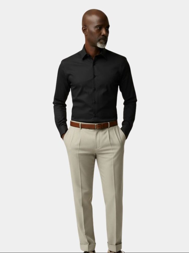 Camisa Elegante con Cuello Spearpoint