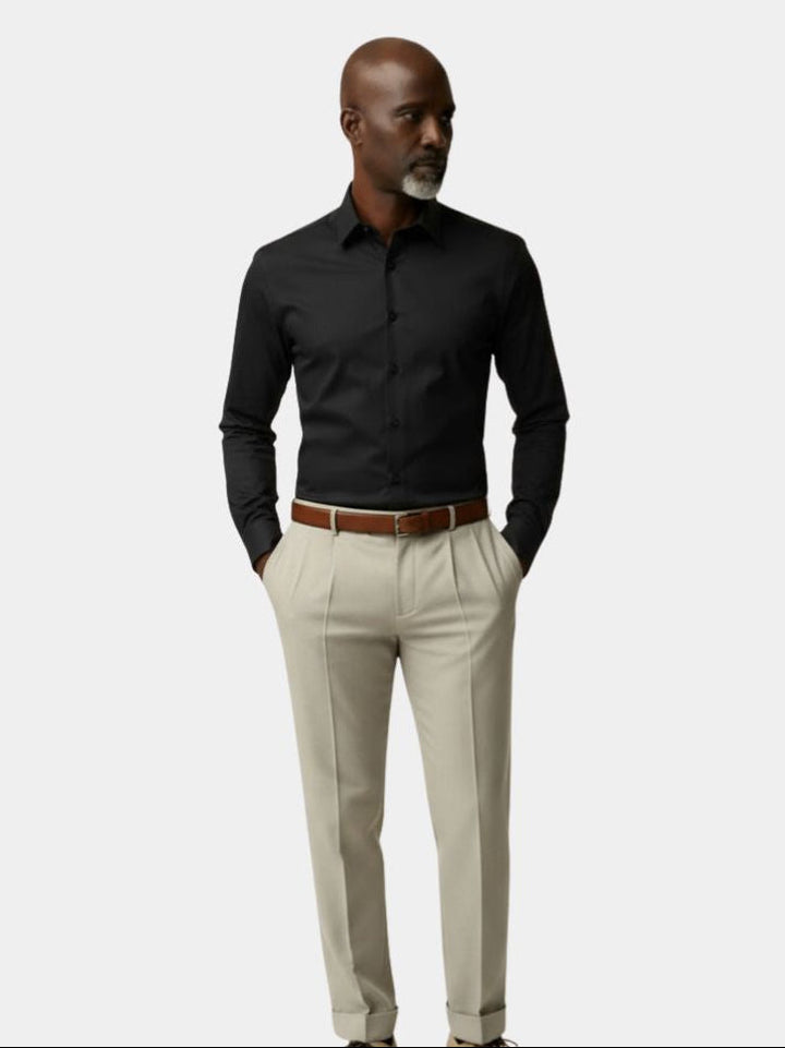 Camisa Elegante con Cuello Spearpoint