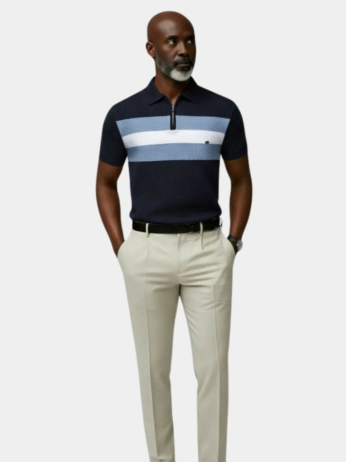 Camisa Polo Clásica de Corte Regular con Cierre de Cuarto y Mangas Cortas