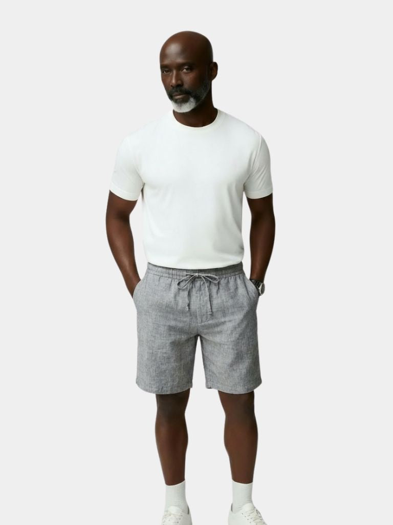 Shorts de Lino Gris Mariner