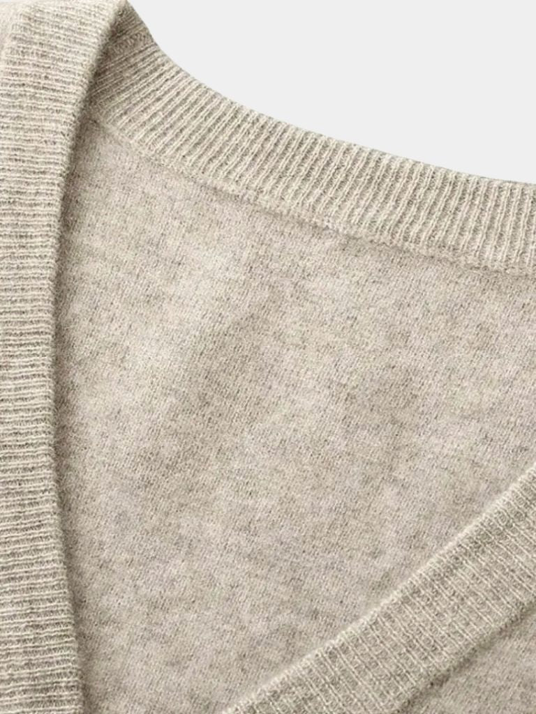 Suéter de Punto 100% Lana Merino con Cuello en V