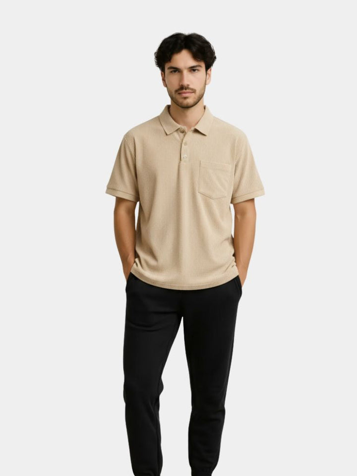 Camisa Texturizada de Manga Corta