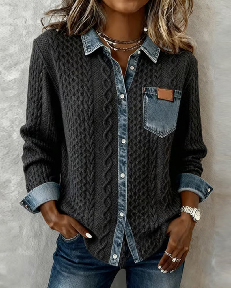 Makayla™ | Camisa de malla con contraste