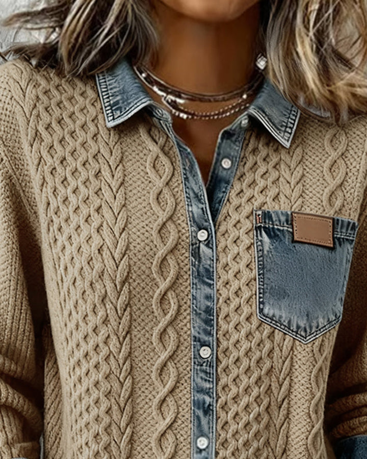 Makayla™ | Camisa de malla con contraste