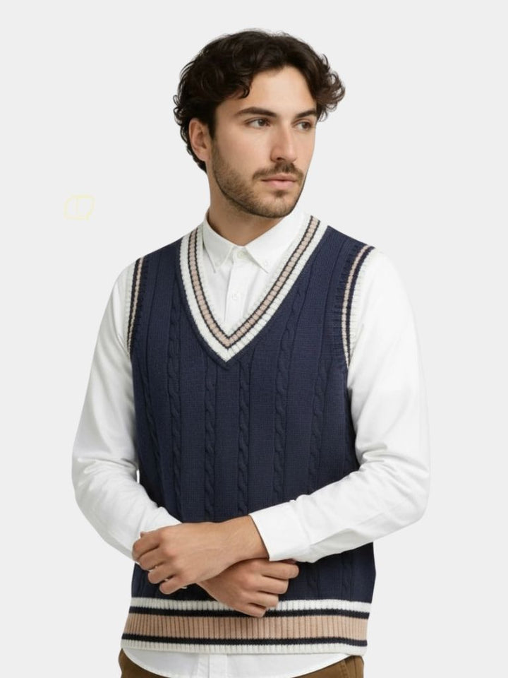 Chaleco de Punto con Cuello en V - Estilo Elegante