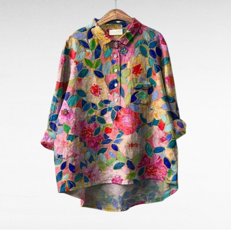 Blusa floral artística