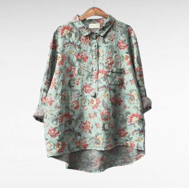Blusa floral artística