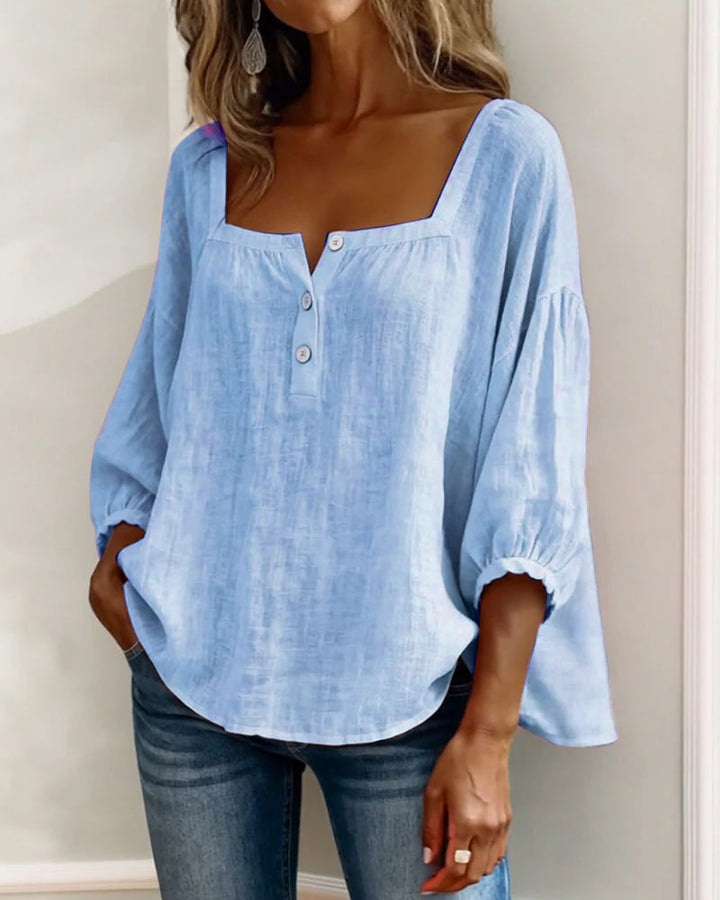 Blusa elegante de escote cuadrado