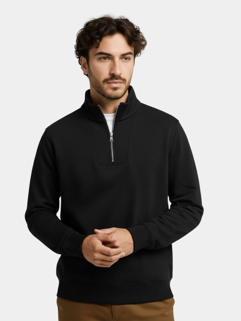 Sudadera Deportiva con Cremallera en Negro