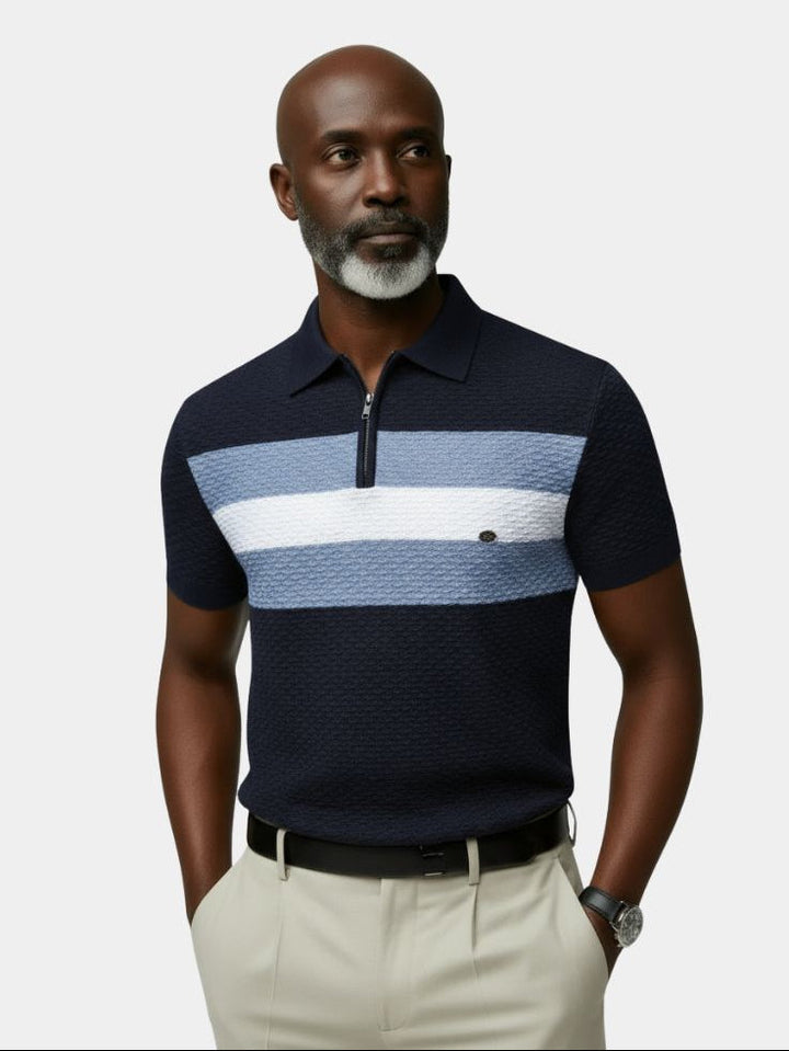 Camisa Polo Clásica de Corte Regular con Cierre de Cuarto y Mangas Cortas