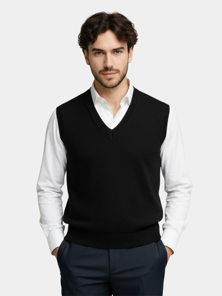 Cashmere V-Neck Knit Vest