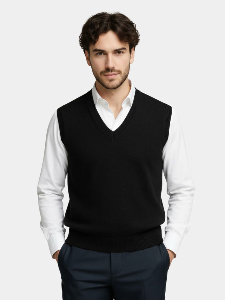 Cashmere V-Neck Knit Vest