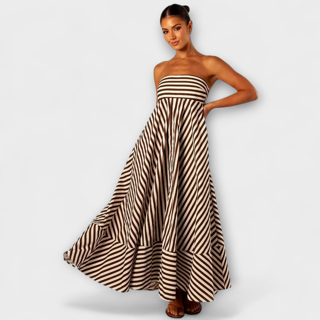 Maxi vestido Encanto Nocturno con volantes