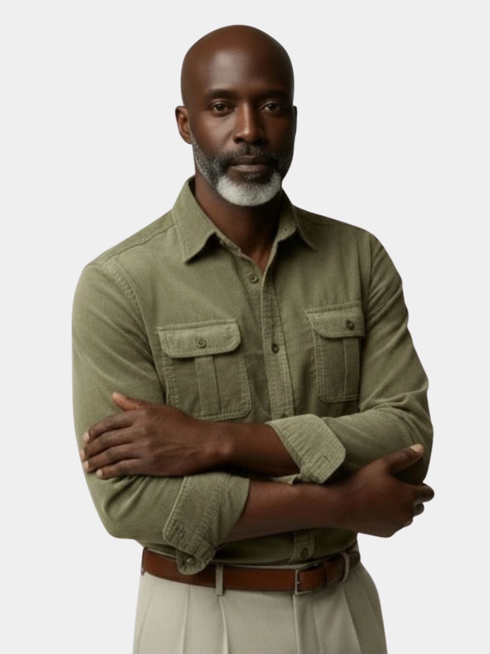 Camisa Casual de Corduroy para Oficina