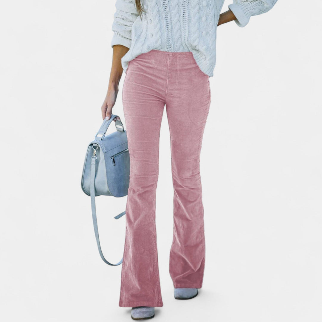 Renata – Pantalones de terciopelo con piernas anchas