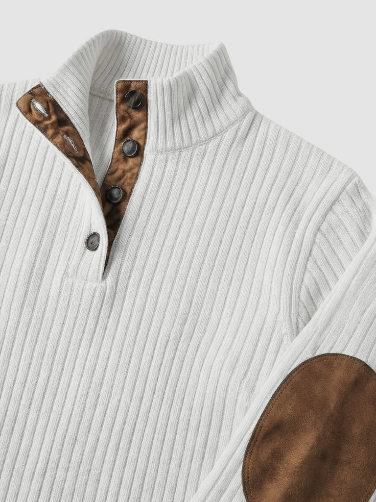 Suéter Henley de Cuello Alto Elegante