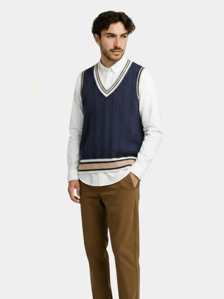 Chaleco de Punto con Cuello en V - Estilo Elegante