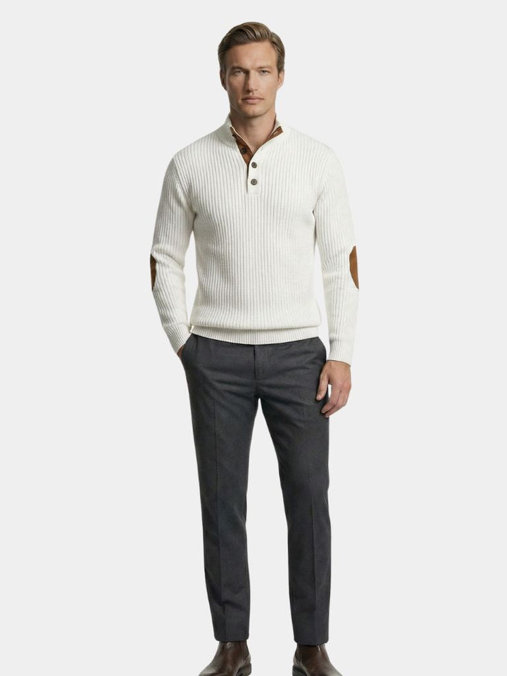 Suéter Henley de Cuello Alto Elegante
