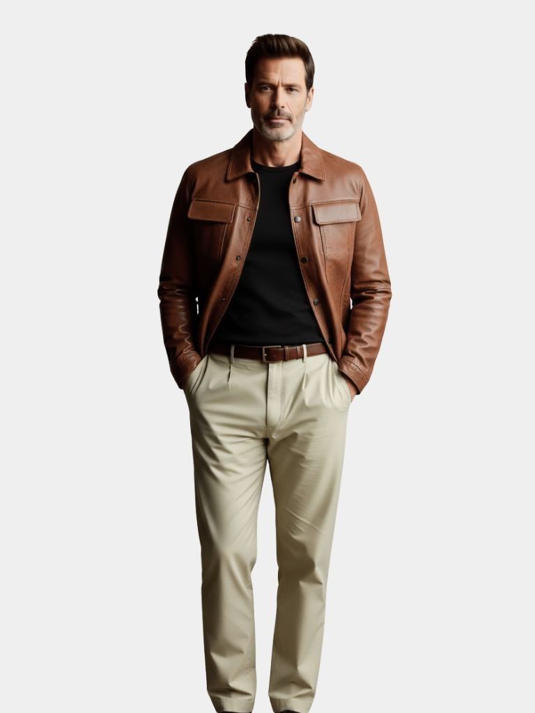 Chaqueta de Cuero Bronce Rebelde