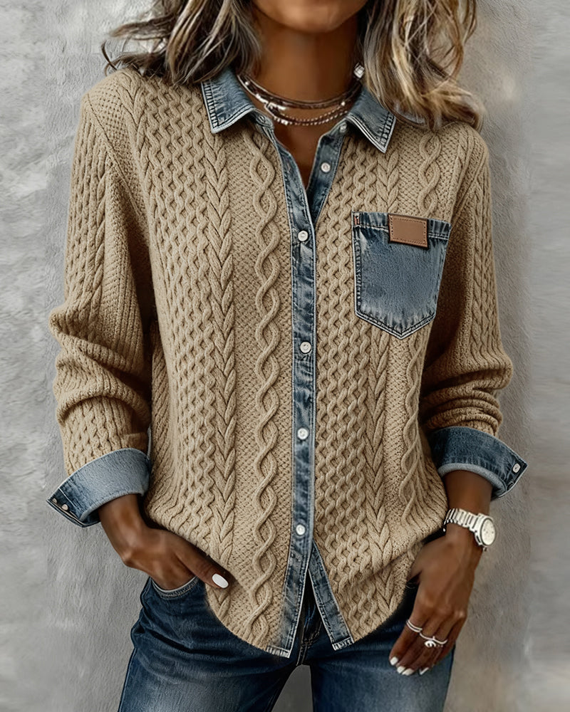 Makayla™ | Camisa de malla con contraste